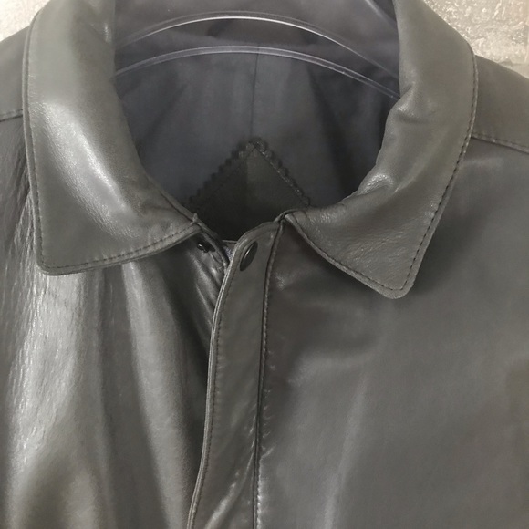 Pierre Cardin grey leather jacket womens M mens S - Picture 5 of 9